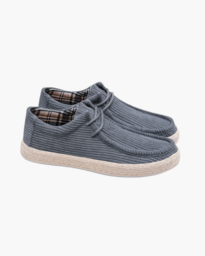 Chaussures basses à lacets avec motif côtelé et bord tressé