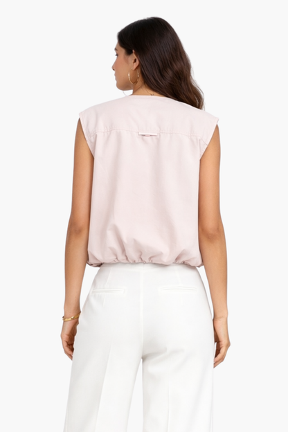 Gilet Femme Sans Manches Zippé – Veste Courte Élégante Style Utility