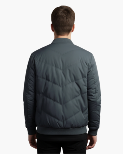 Veste Matelassée Homme – Bomber Chaud avec Fermeture Éclair et Col Montant