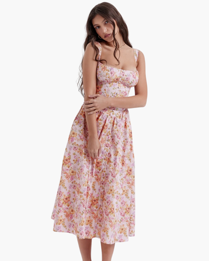 Robe Midi Fleurie Femme Dentelle – Romantique & Évasée | Été & Invitée Mariage