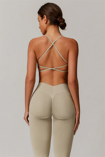 Ensemble Sport Femme Seamless – Brassière Dos Croisé et Legging Sculptant