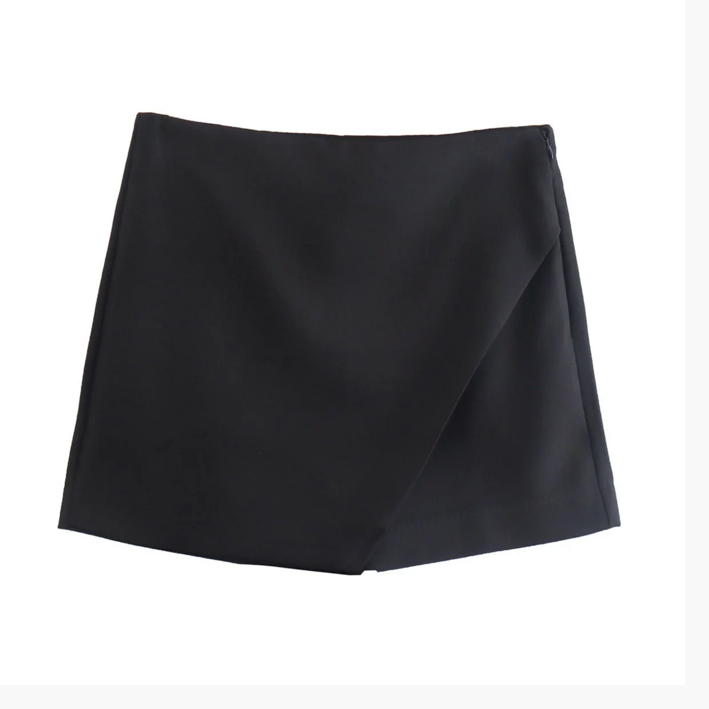 Jupe short portefeuille femme taille haute