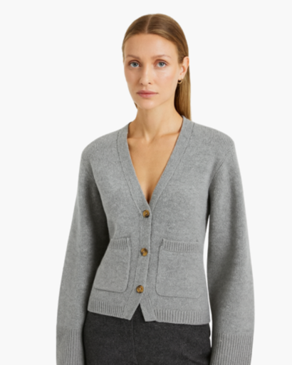Cardigan Femme Boutonné | Maille Structurée et Silhouette Élégante