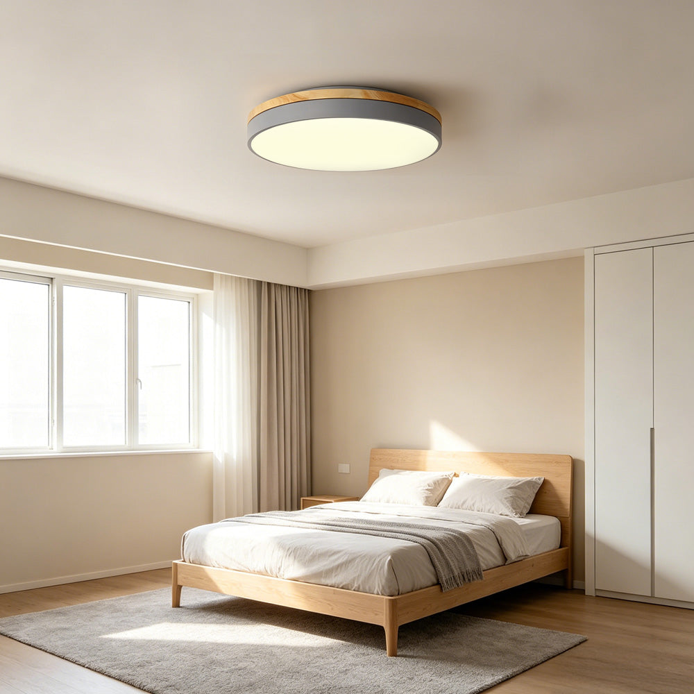 Plafonnier LED rond gros plan finition