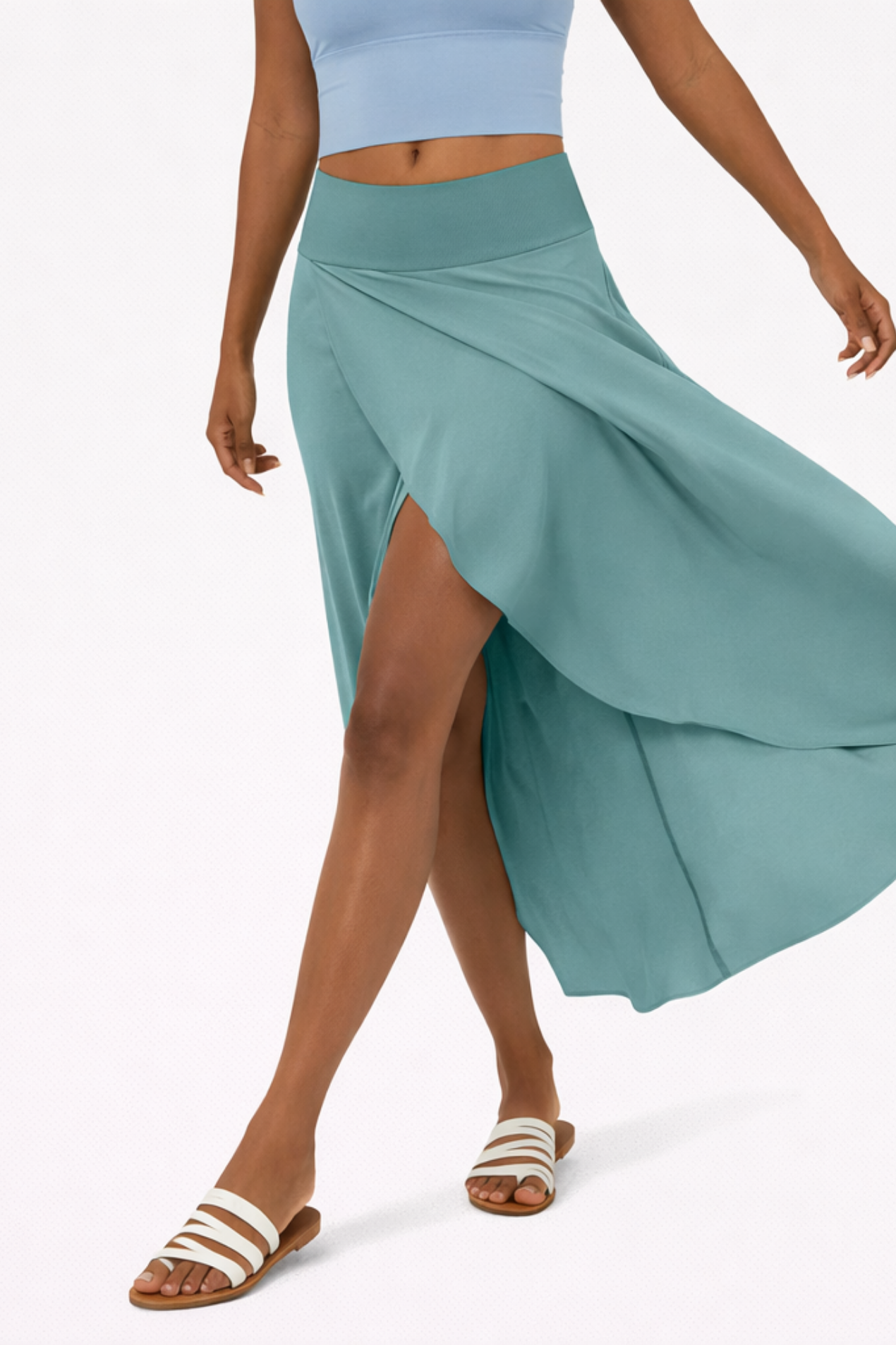 Jupe Maxi Femme Satin Taille Haute – Fente Latérale & Coupe Croisée | Soirée Élégante