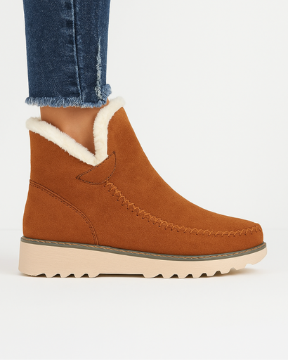 Bottines hiver femme en suédine, vue de face
