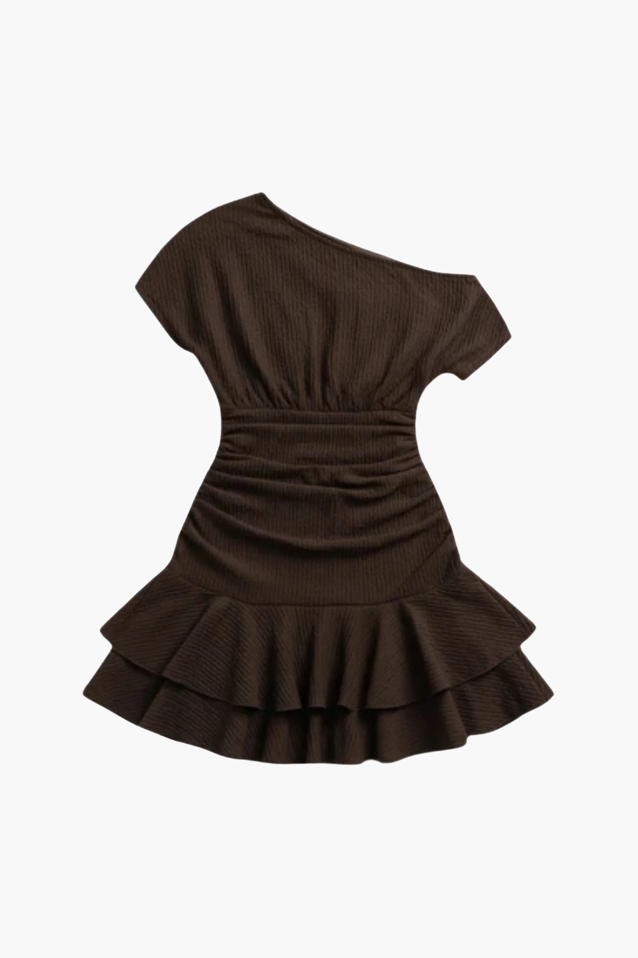 Robe Courte Femme Asymétrique – Robe Ajustée À Volants Style Élégant