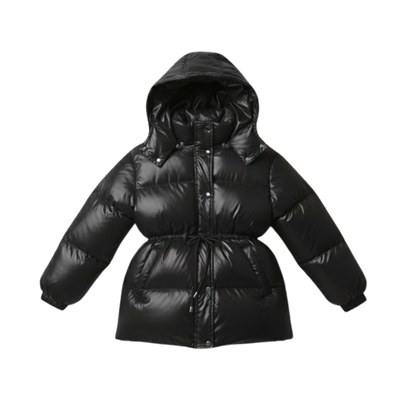 veste femme coton noire à capuche, vue de face