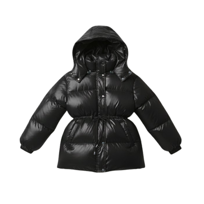 veste femme coton noire à capuche, vue de face