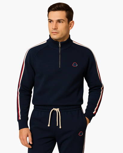 Ensemble Survêtement Zippé Homme – Look Sport Chic Bicolore