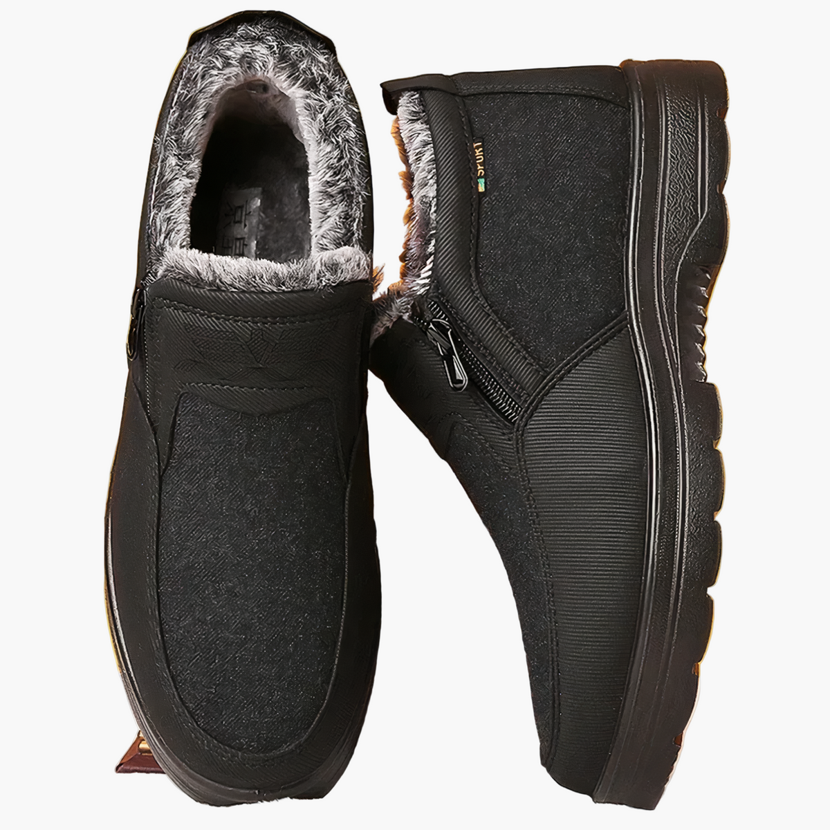 bottines homme, coloris noir, vue de côté