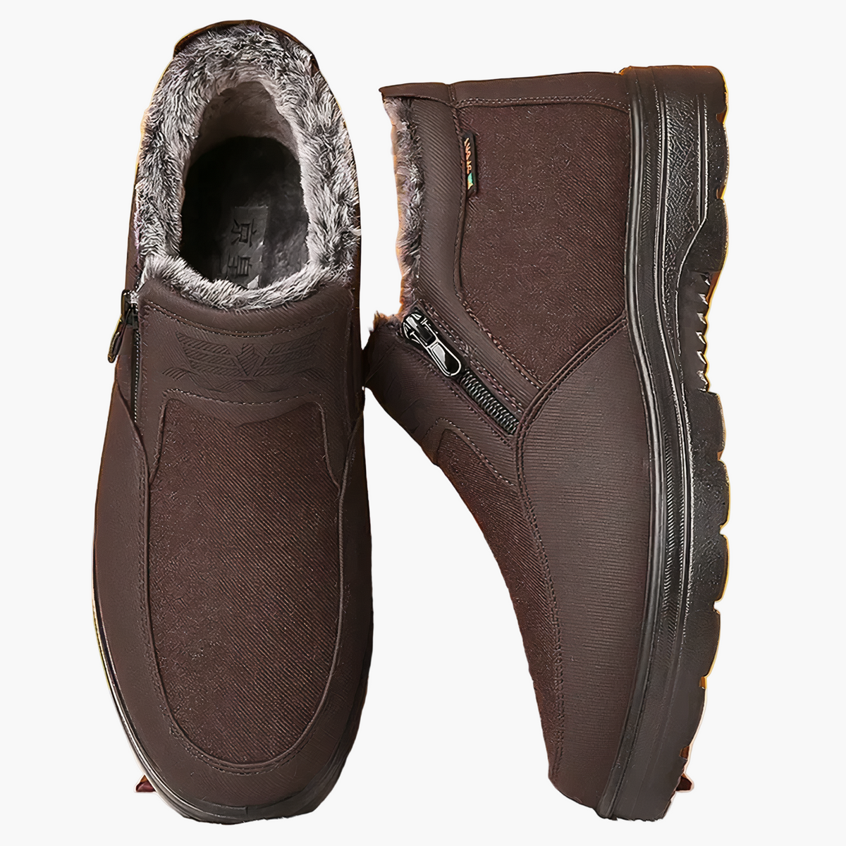 bottines homme, coloris marron, vue de côté