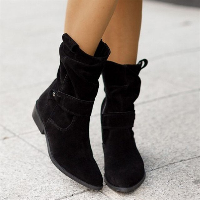 bottines femme aspect daim à talon bois, coloris noir