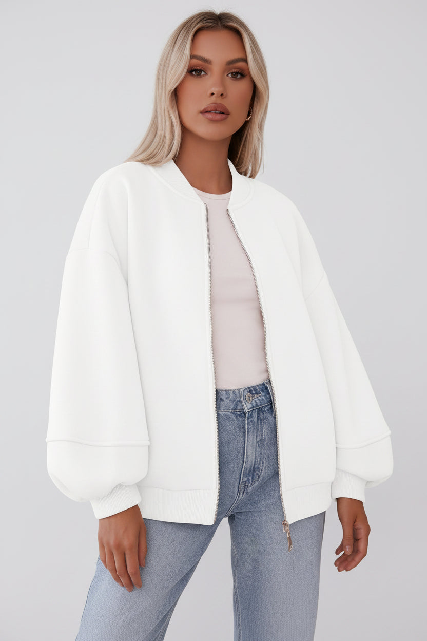 bombardier oversize femme, coloris blanc