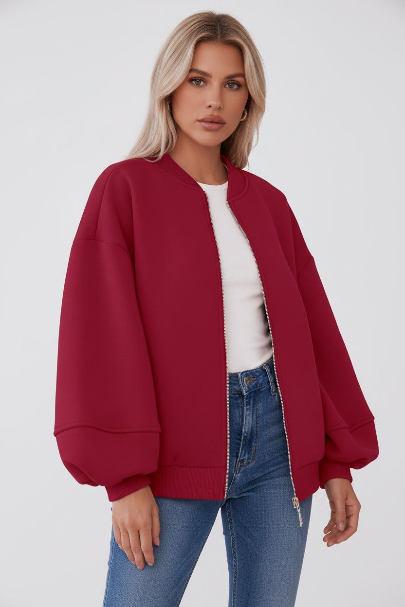 bombardier oversize femme, coloris rouge