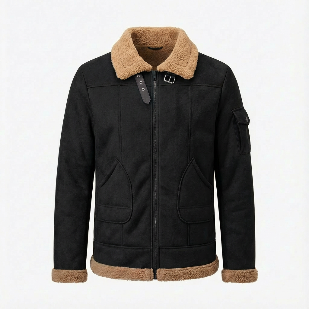 veste aviateur homme noire, vue de face