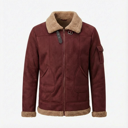 veste aviateur homme bordeaux, vue de face