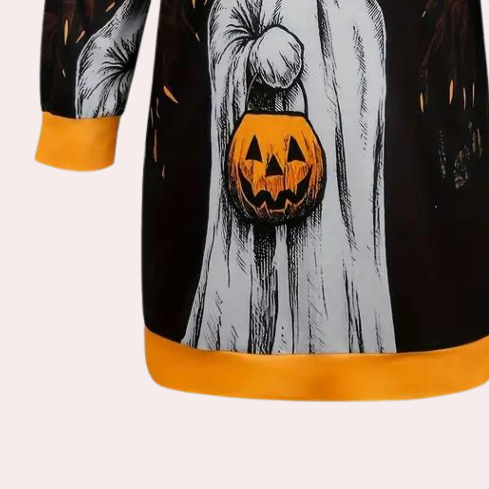 Robe à capuche Halloween - détail tissu