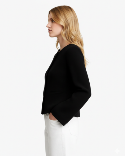 Cardigan Femme Élégant à Col Rond | Boutons en Détail Raffiné