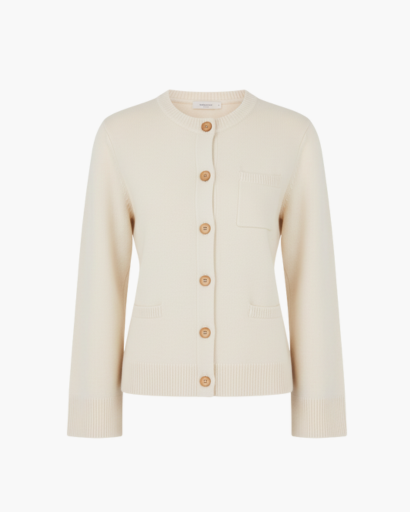 Cardigan Femme Élégant à Col Rond | Boutons en Détail Raffiné