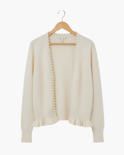 Cardigan Femme Élégant – Finition Perles & Manches Longues | Style Chic