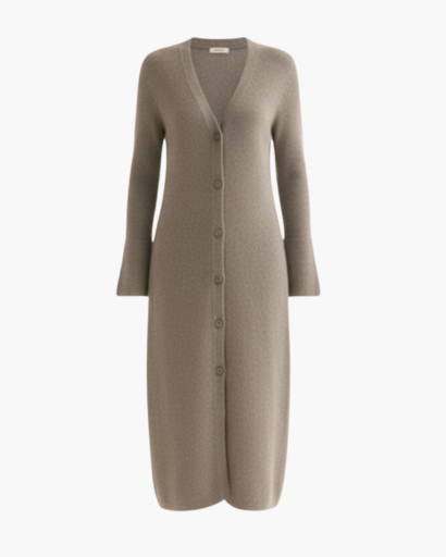 Cardigan Long Femme Col V Profond Laine Douce – Style Chic & Élégant | Automne Hiver