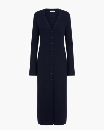 Cardigan Long Femme Col V Profond Laine Douce – Style Chic & Élégant | Automne Hiver