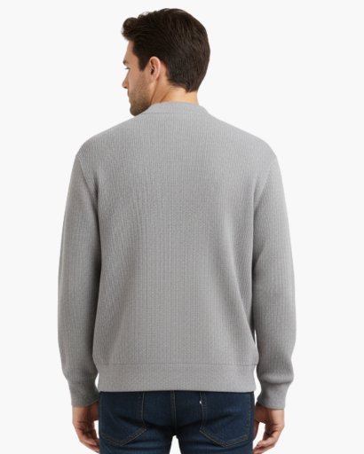 Cardigan zippé homme maille côtelée – vue 7