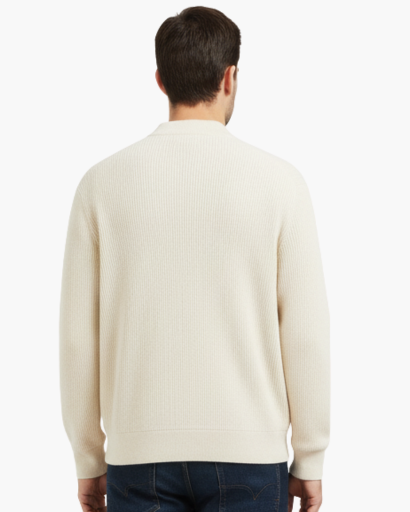 Cardigan zippé homme maille côtelée – vue 3