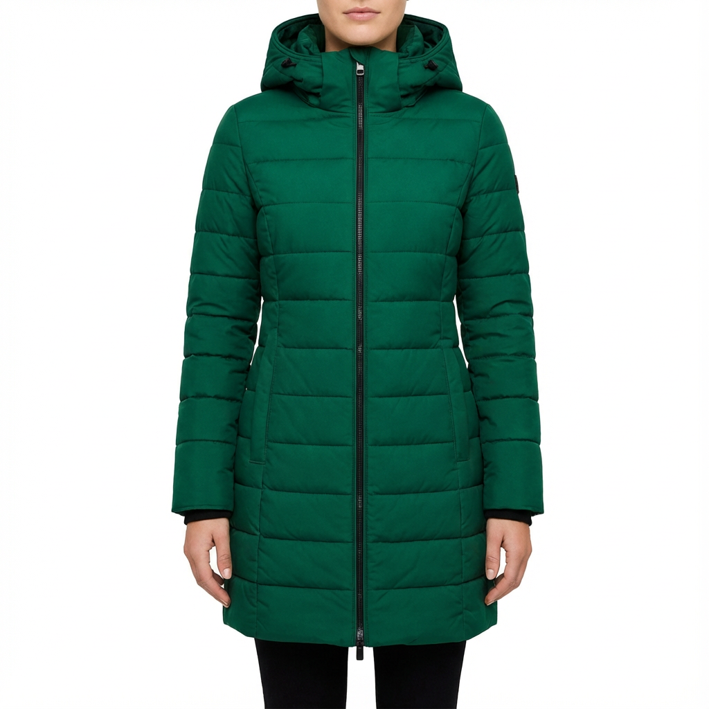 Doudoune longue femme Vert