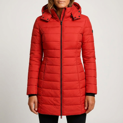 Doudoune longue femme Rouge