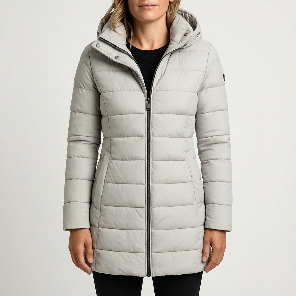 Doudoune longue femme Gris