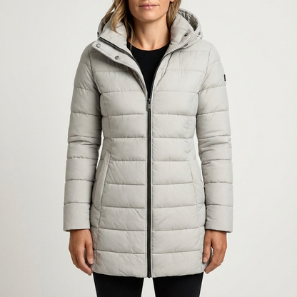 Doudoune longue femme Gris