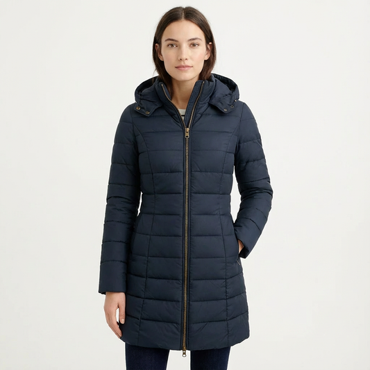 Doudoune longue femme Bleu marine