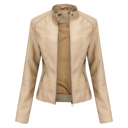 Veste femme aspect cuir Abricot