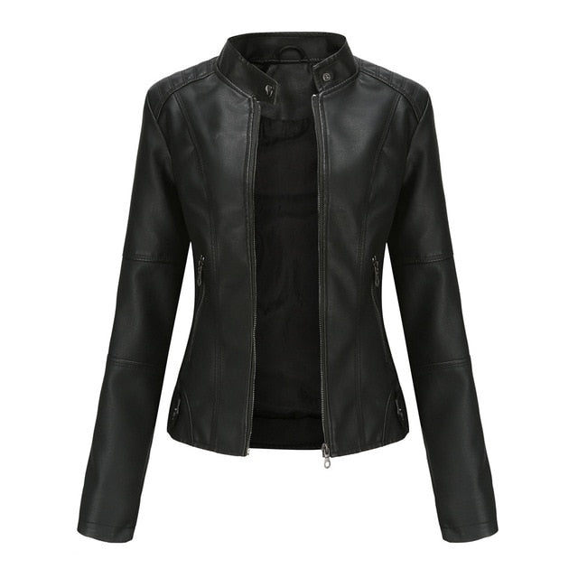 Veste femme aspect cuir Noir