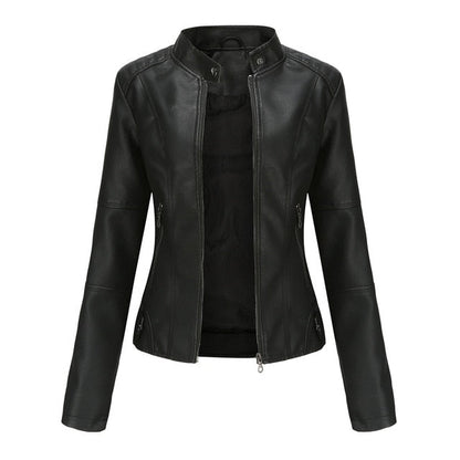 Veste femme aspect cuir Noir