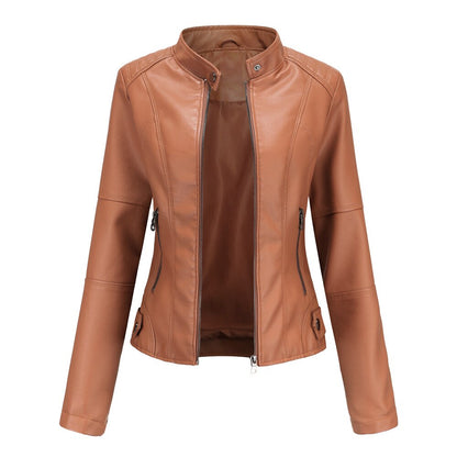 Veste femme aspect cuir Camel