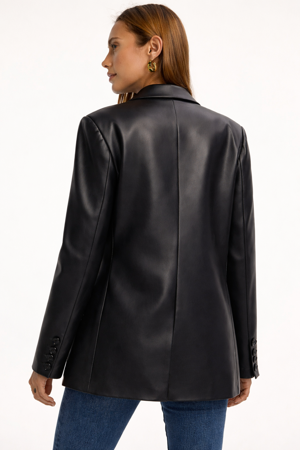 Blazer femme similicuir, porté élégance moderne