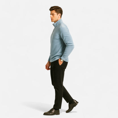 pull polaire homme demi-zip, détail de la fermeture