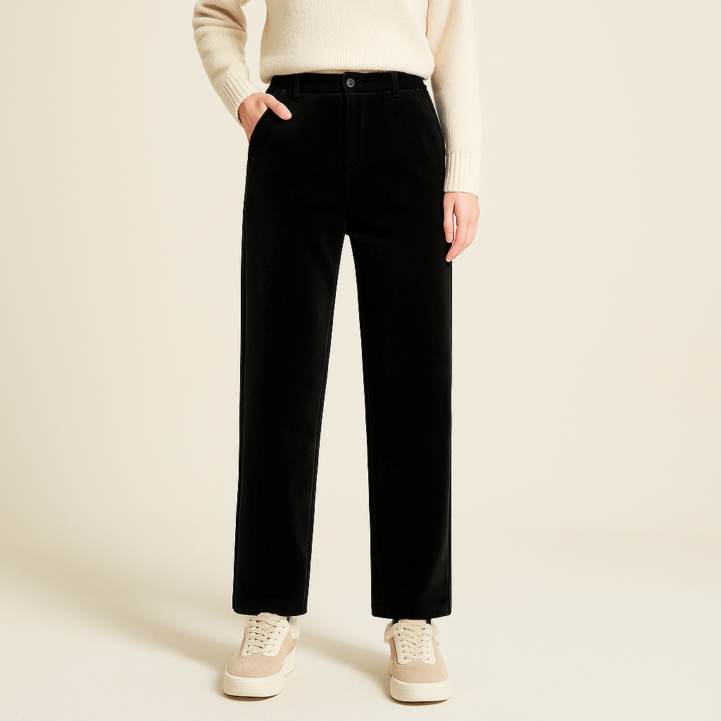 Pantalon femme effet laine, vue de face