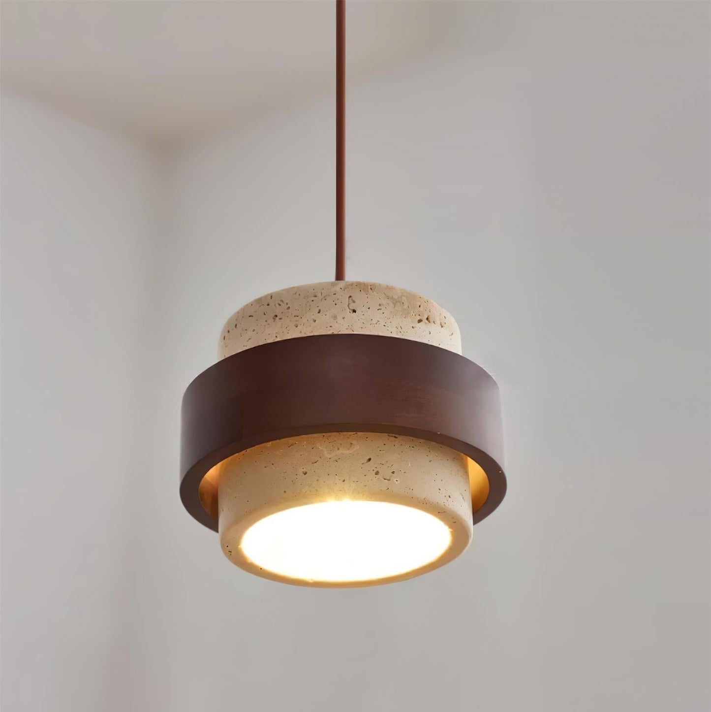 Suspension travertin ambiance salon