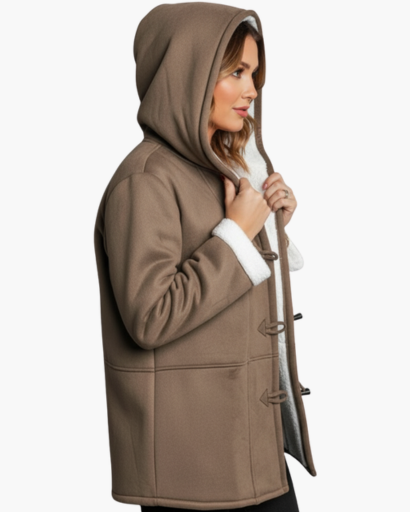 Manteau à capuche doublé en polaire pour femme – Chaleur et élégance d’hiver