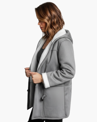 Manteau à capuche doublé en polaire pour femme – Chaleur et élégance d’hiver