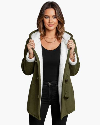 Manteau à capuche doublé en polaire pour femme – Chaleur et élégance d’hiver