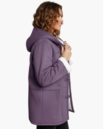 Manteau à capuche doublé en polaire pour femme – Chaleur et élégance d’hiver