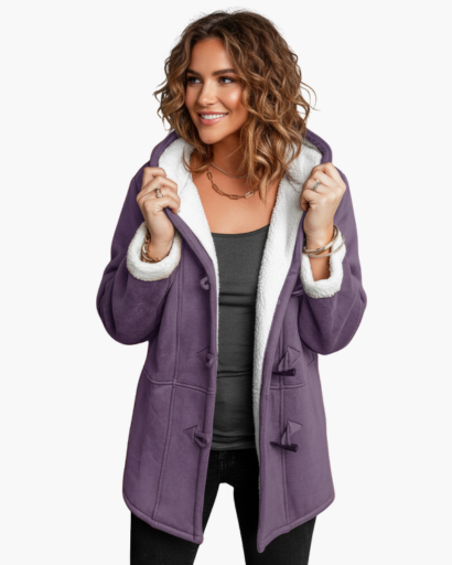 Manteau à capuche doublé en polaire pour femme – Chaleur et élégance d’hiver