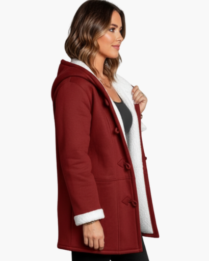 Manteau à capuche doublé en polaire pour femme – Chaleur et élégance d’hiver