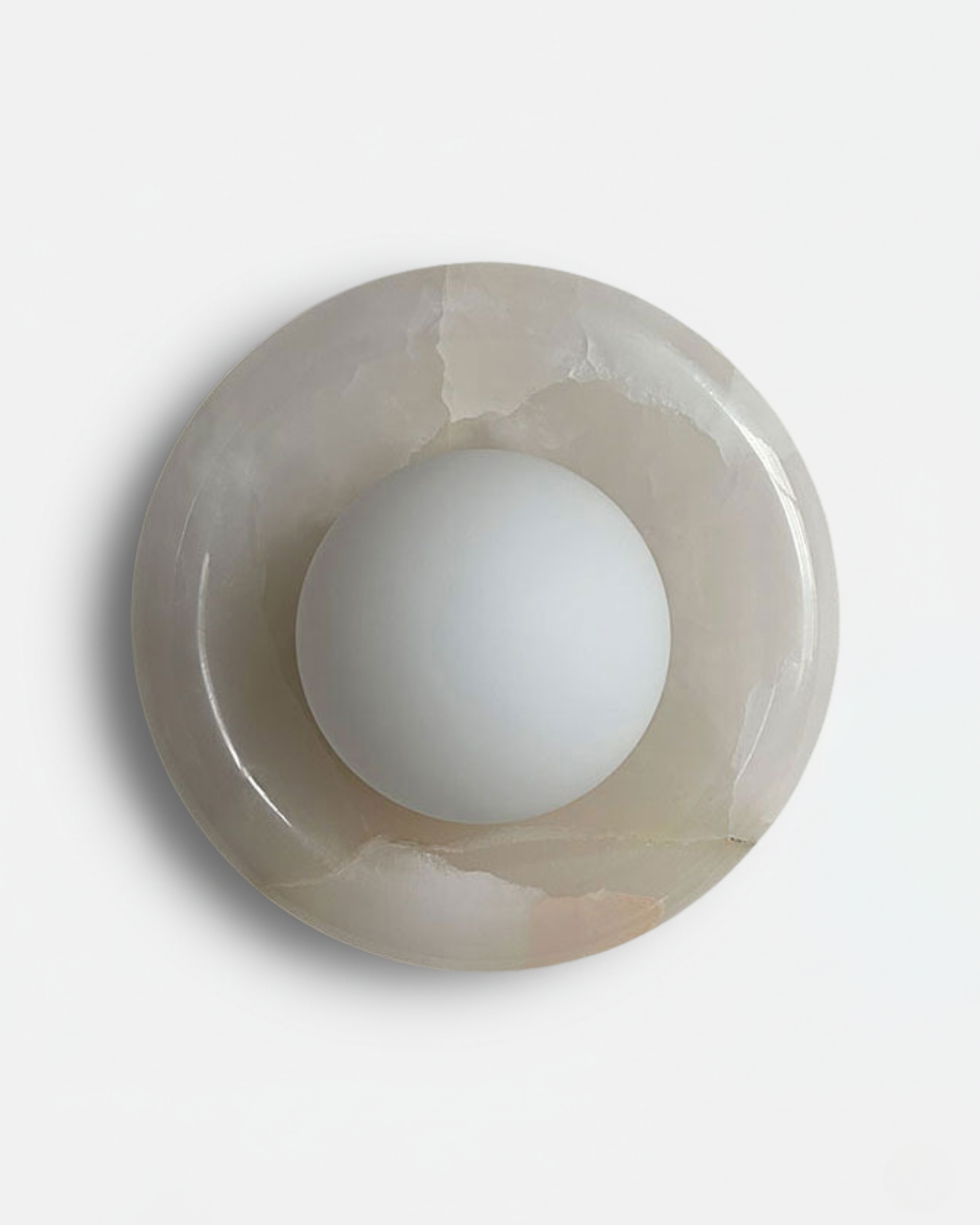 Applique murale marbre et verre dépoli, coloris Jade Blanc