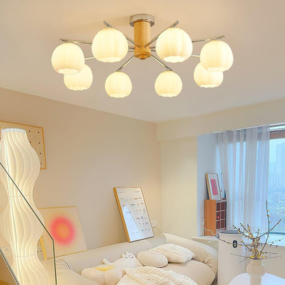 Lustre boutons de fleurs ambiance chambre principale